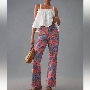 NWOT - Love The Label Printed Low-Rise Flare Pants